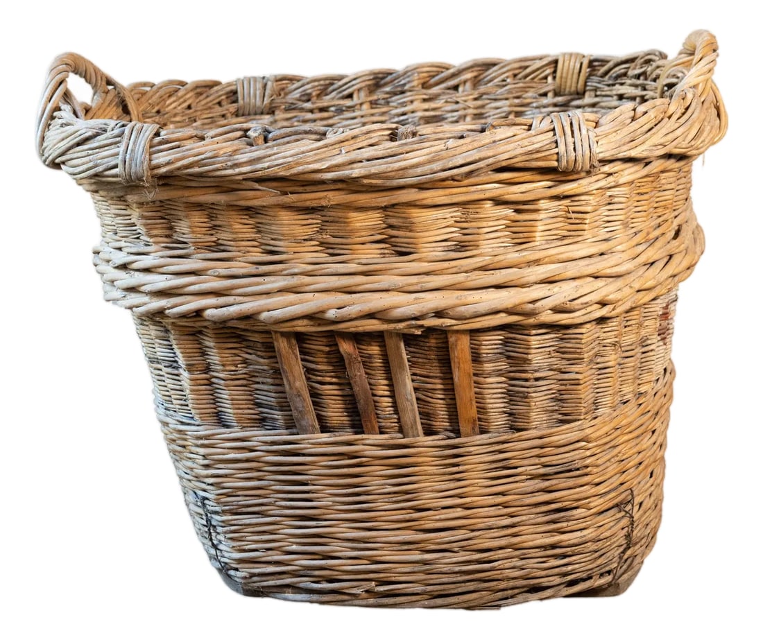Early 20th Century French Wicker Grape Harvesting Basket (1 of 9)