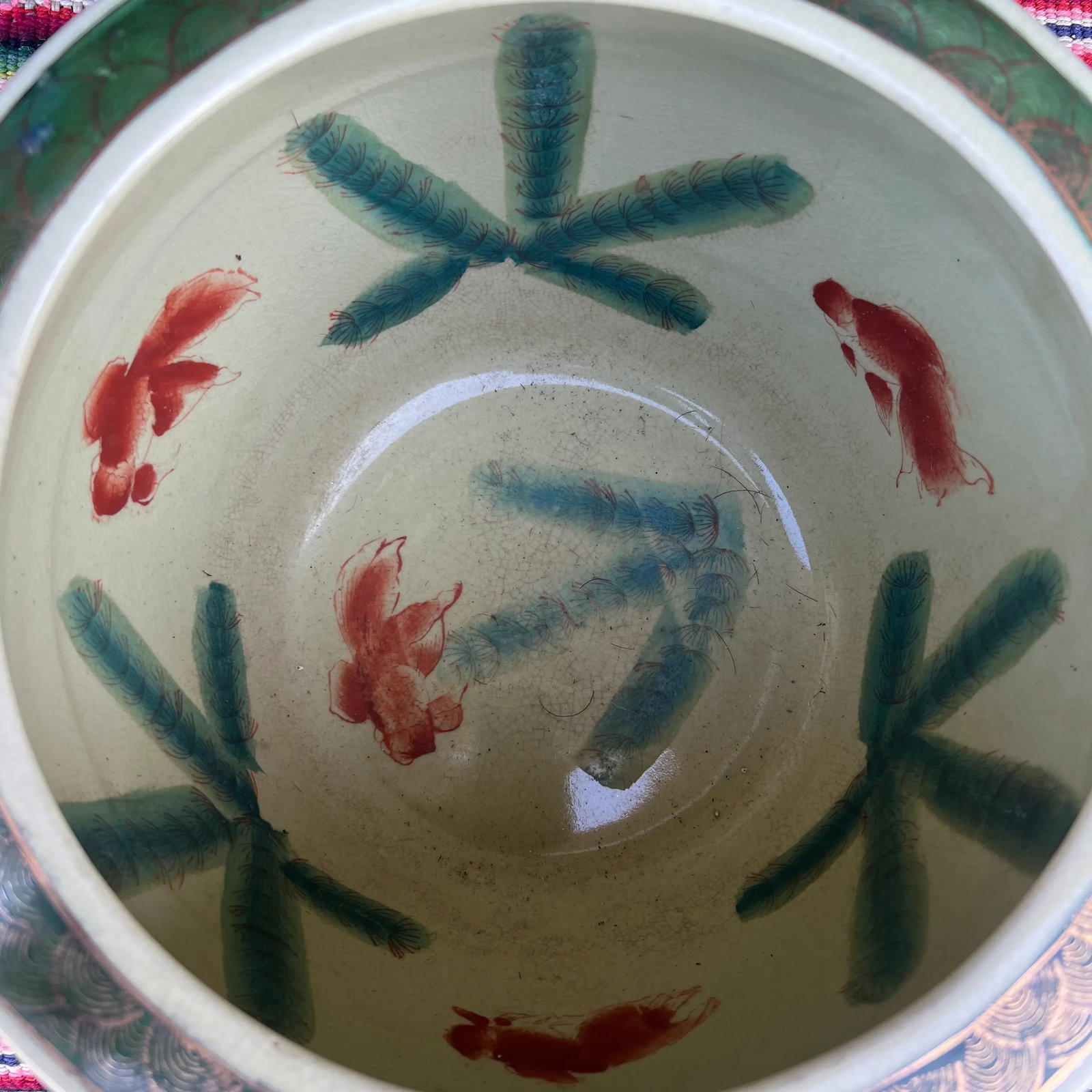 Vintage Chinese Porcelain Jardiniere Planter, Circa 1970's - 8