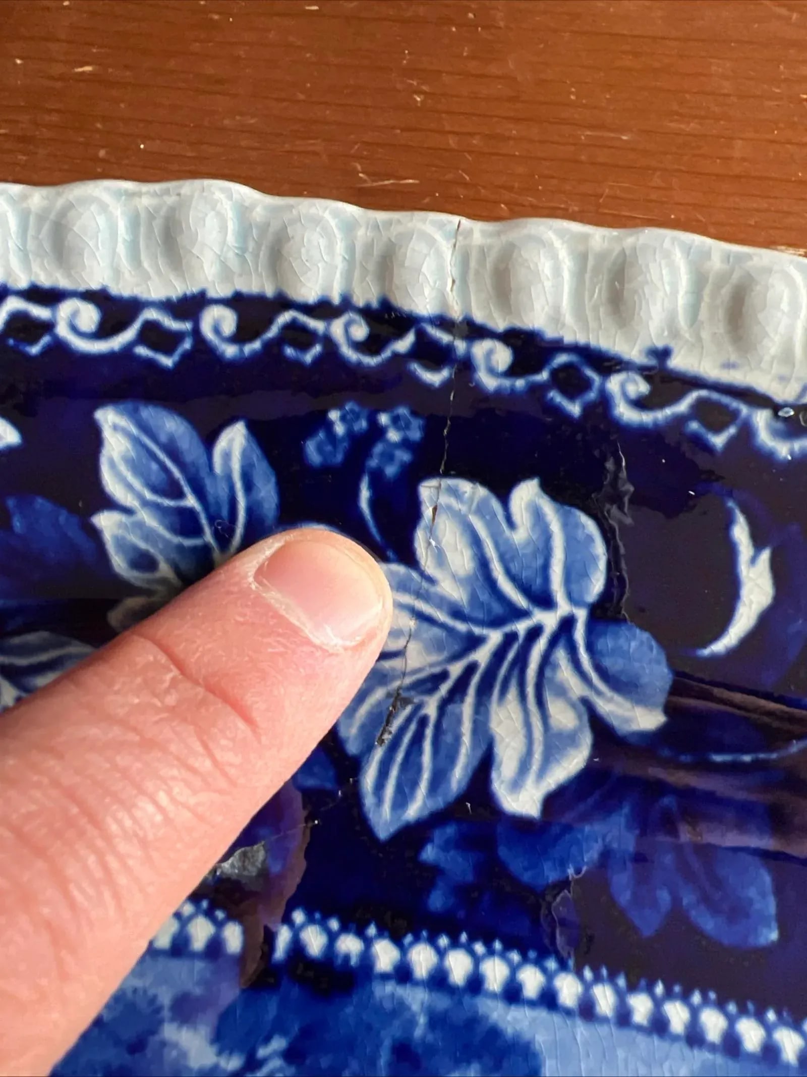 Antique Dark Blue Transfer Decorated Staffordshire Platter "Almshouse Boston" - 10