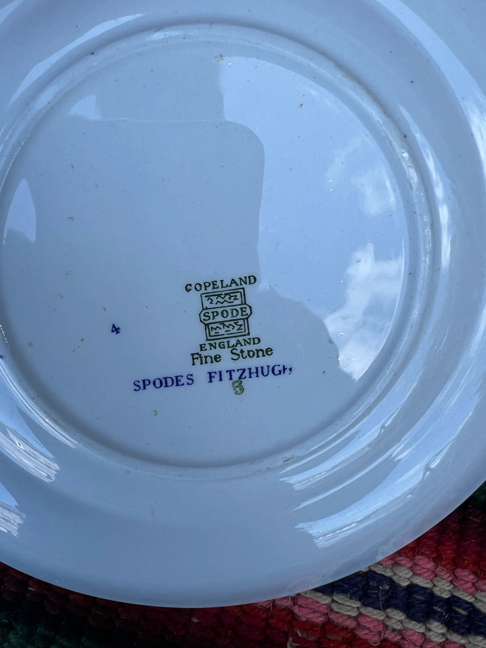 A Set of 6 Copeland Spode Fitzhugh Blue Cream Soup Bowls With Saucers, Circa 1960's - 11