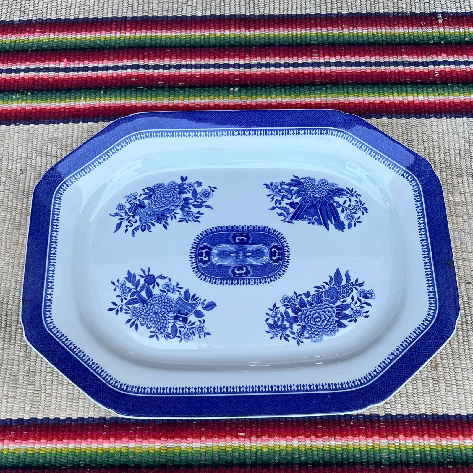 A Copeland Spode Fitzhugh Blue Platter Circa 1960's - 12