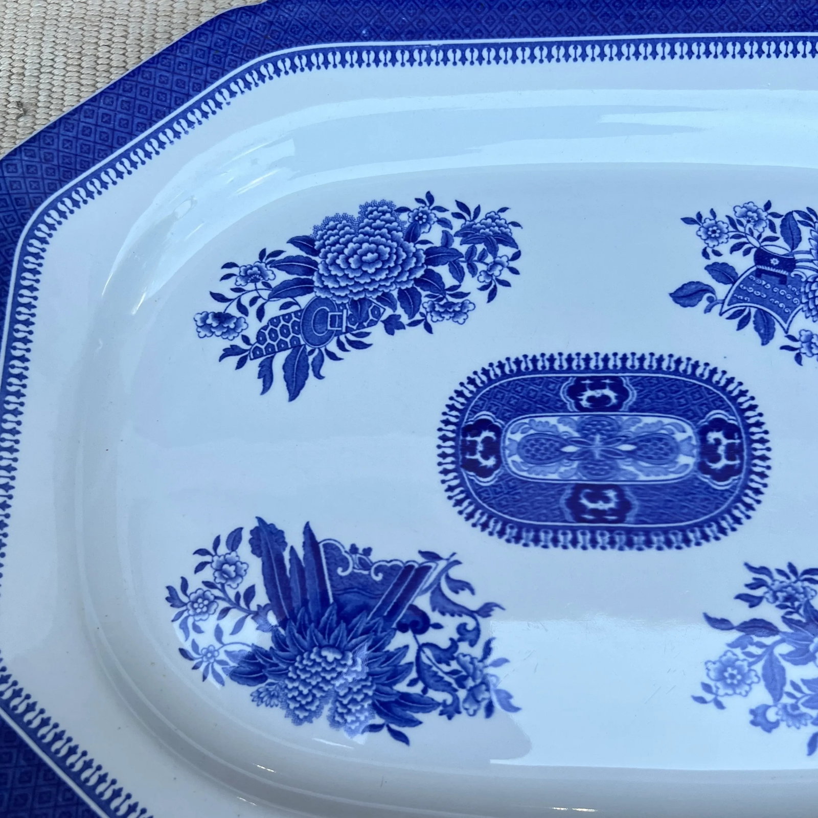 A Copeland Spode Fitzhugh Blue Platter Circa 1960's - 2