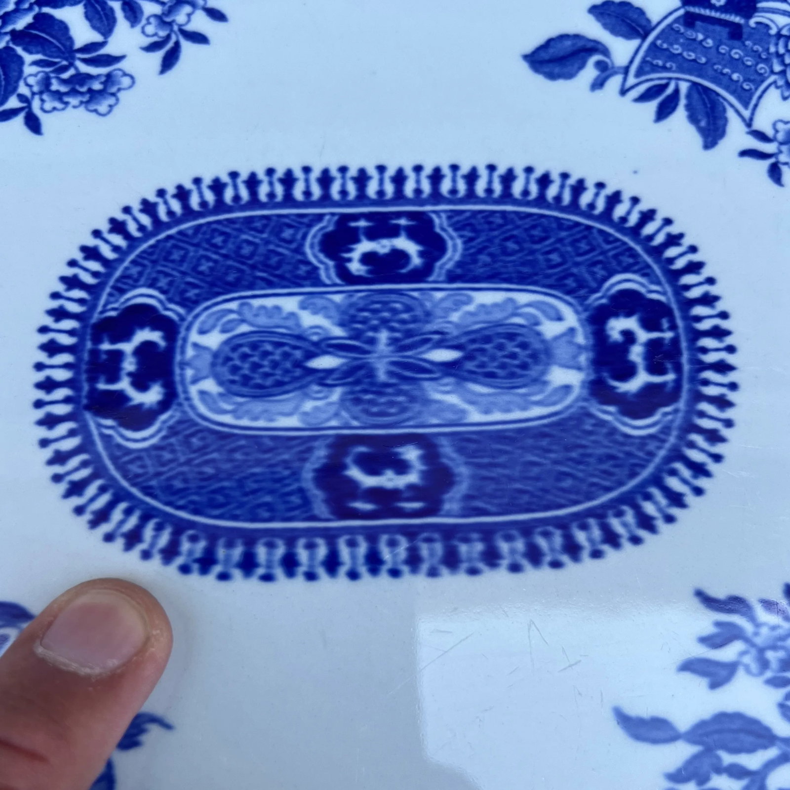 A Copeland Spode Fitzhugh Blue Platter Circa 1960's - 5