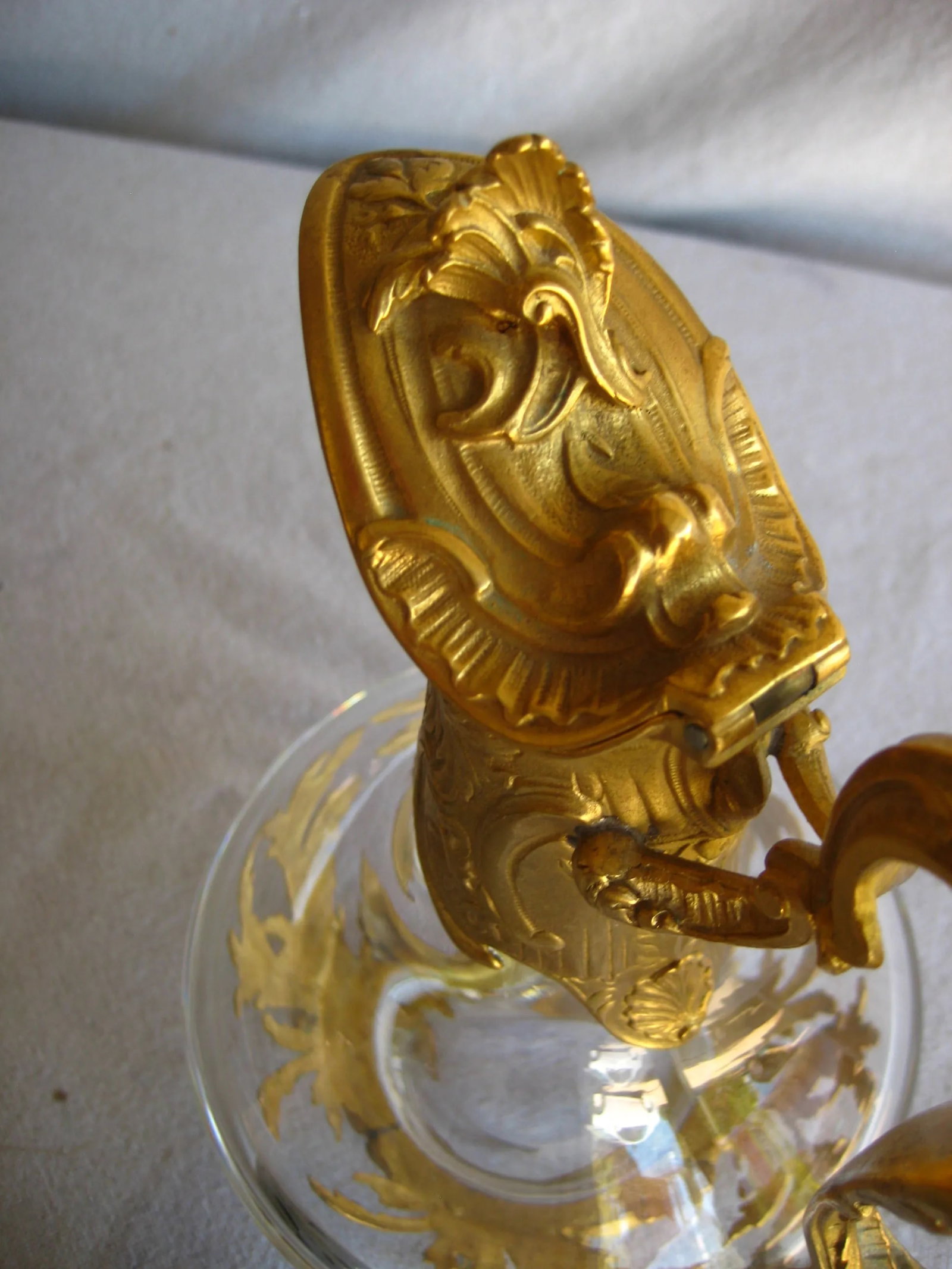 1920s French Napoleon III Bronze and Crystal Decanter -Carafe - 10