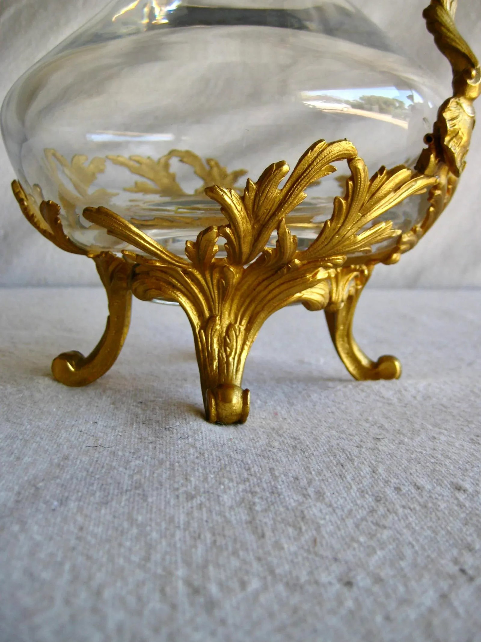 1920s French Napoleon III Bronze and Crystal Decanter -Carafe - 7