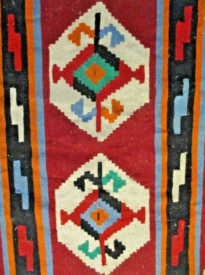 Vintage Turkish Kilim Hand Woven Throw - 3