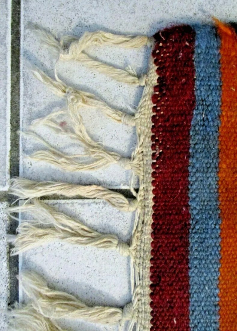 Vintage Turkish Kilim Hand Woven Throw - 7