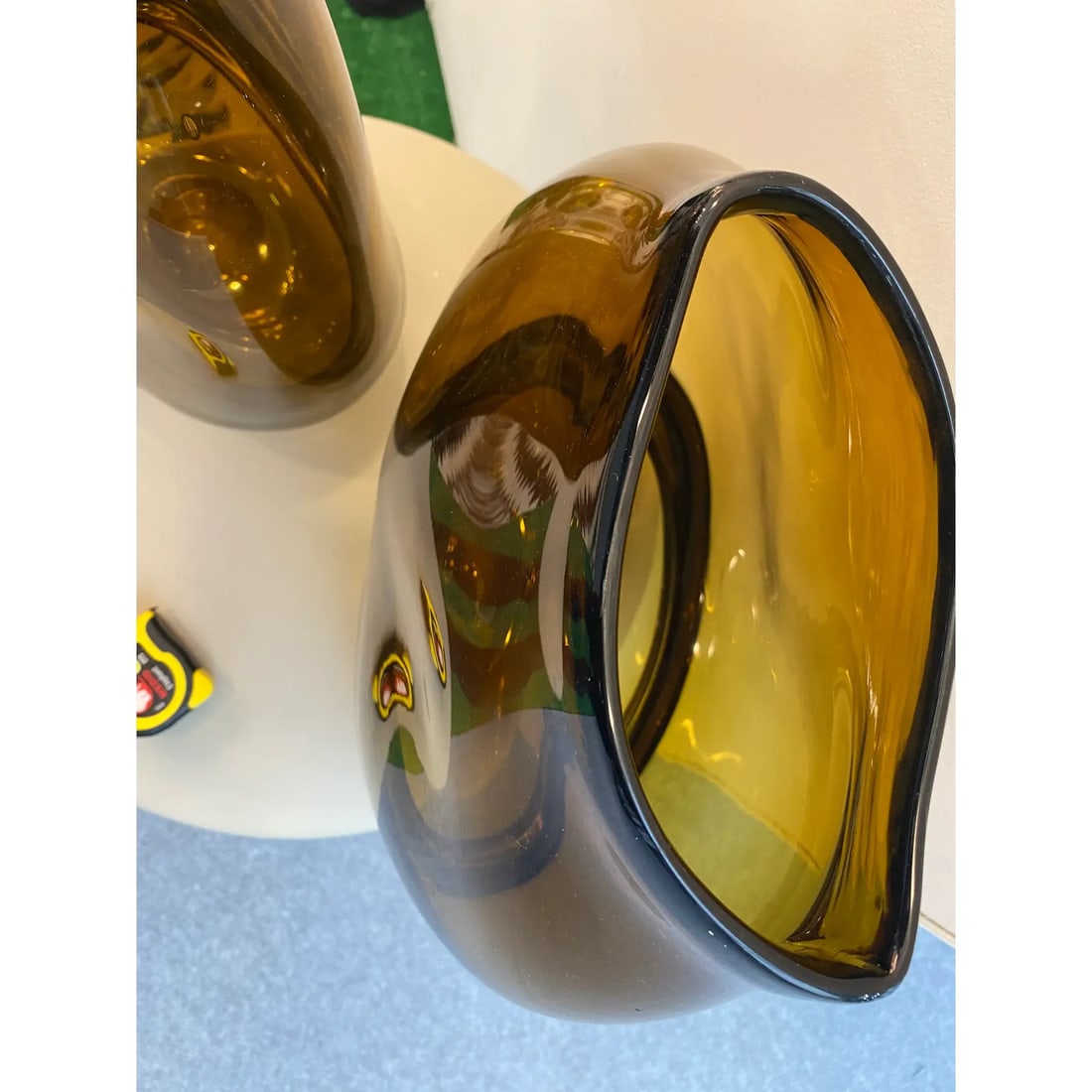 Italian Unique Artistic Murano Glass Vases Amber/Fume' - 4