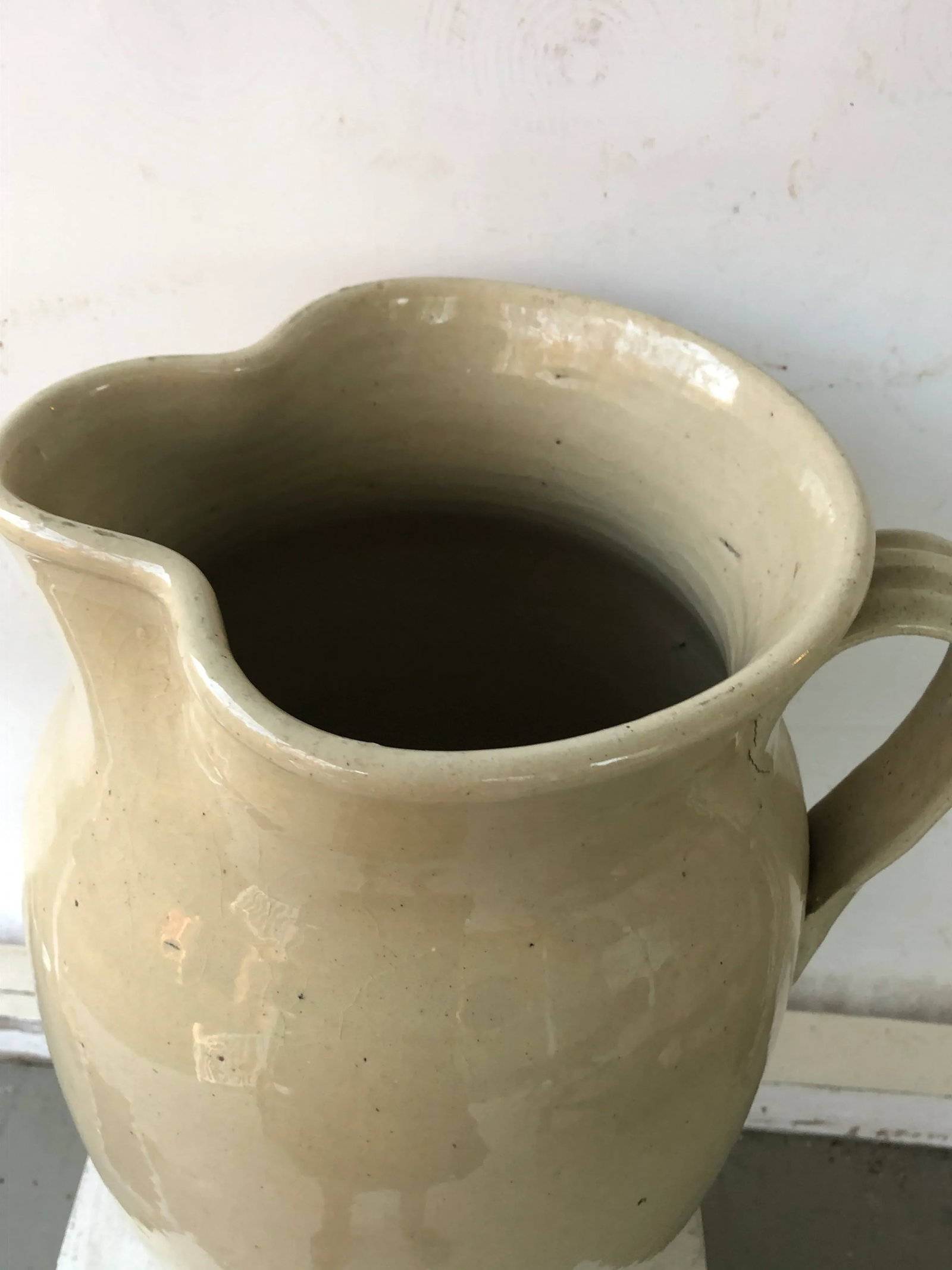 Mid 19th Century English Cream Glazed Pottery Pitcher - 10