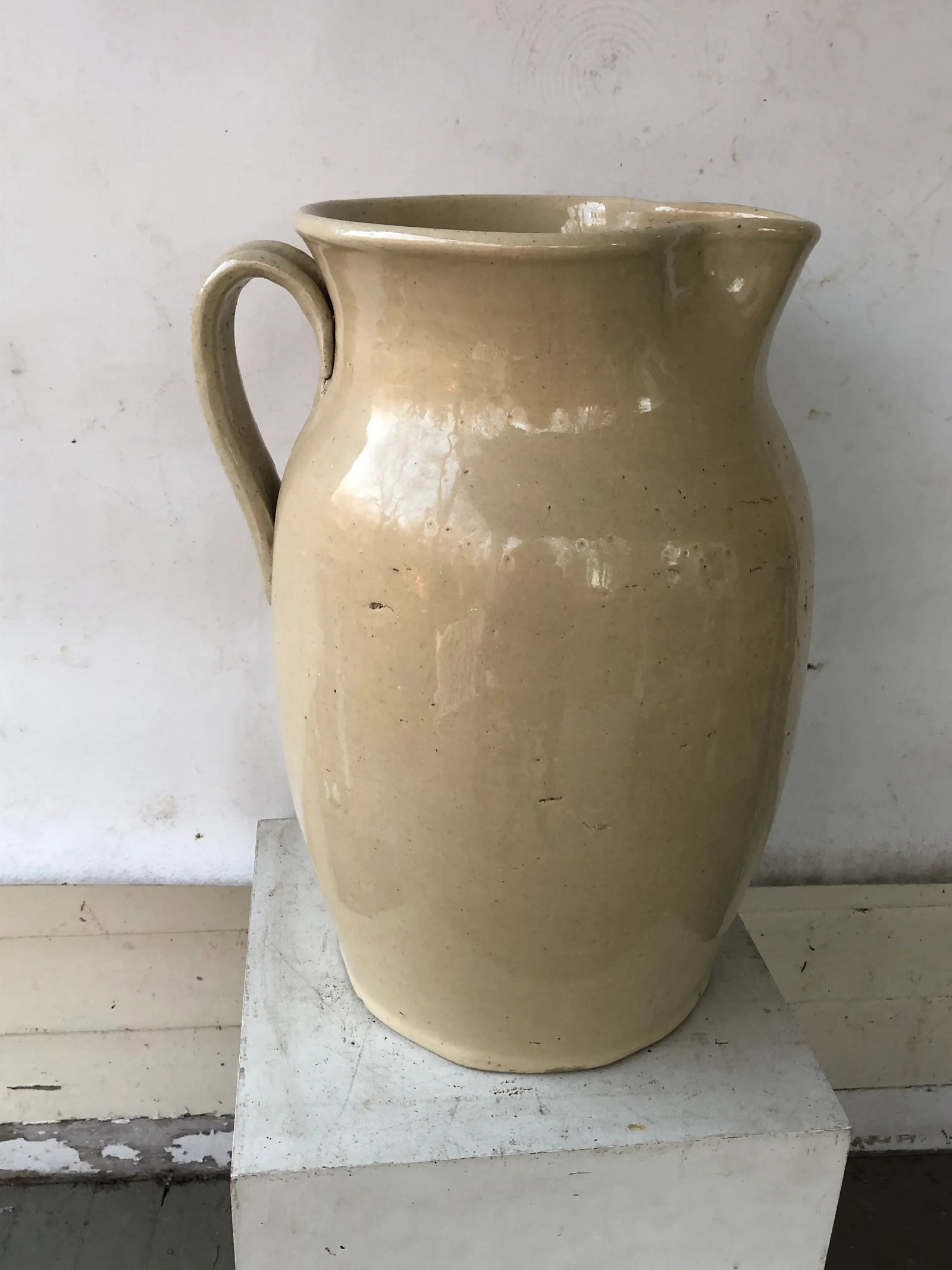 Mid 19th Century English Cream Glazed Pottery Pitcher - 11