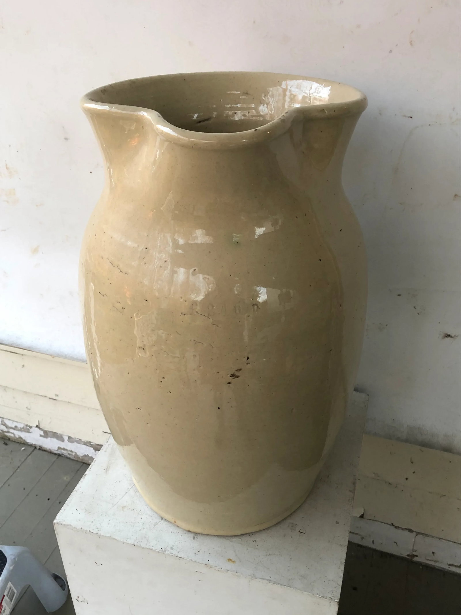 Mid 19th Century English Cream Glazed Pottery Pitcher - 7