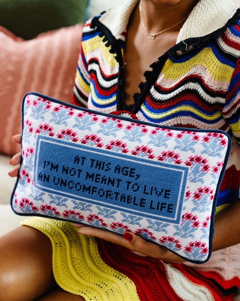 Uncomfortable Needlepoint Pillow - 4