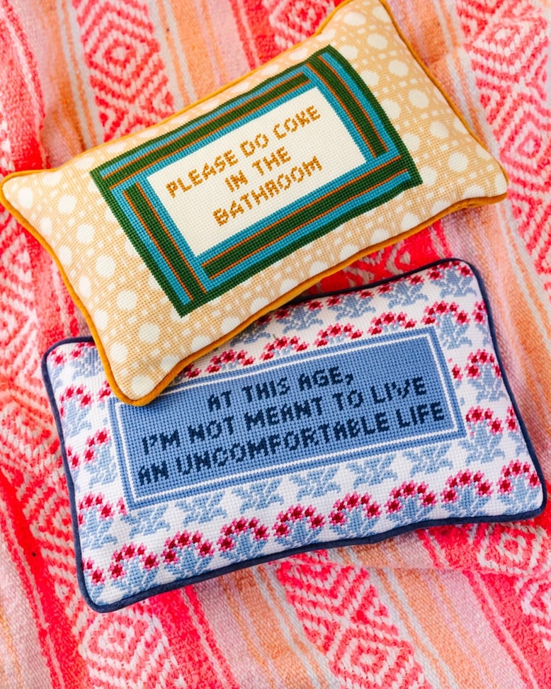 Uncomfortable Needlepoint Pillow - 5