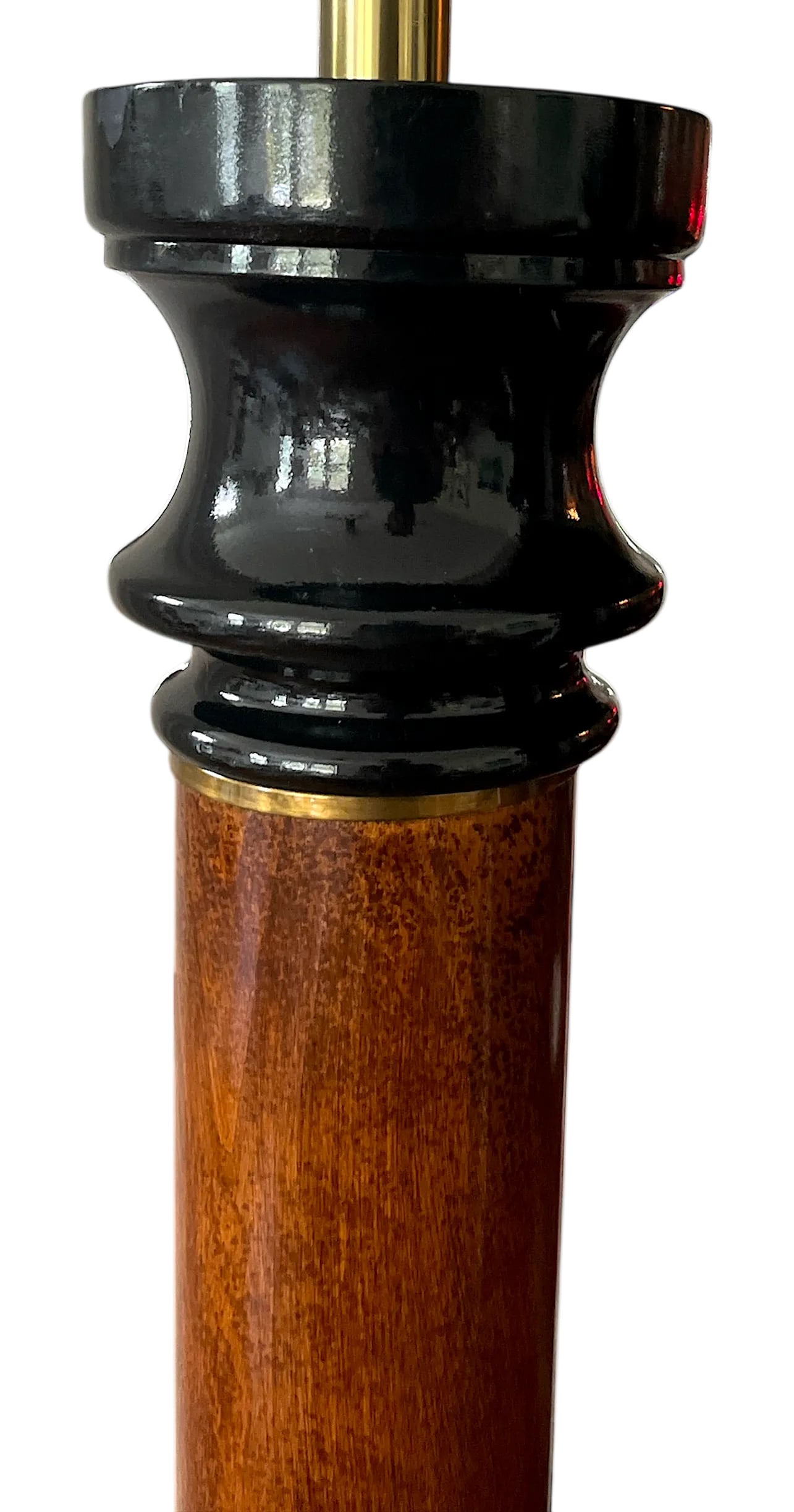 1990s Monumental Neoclassical Style Column Floor Lamps – Wood With Black Lacquered Base and - 5
