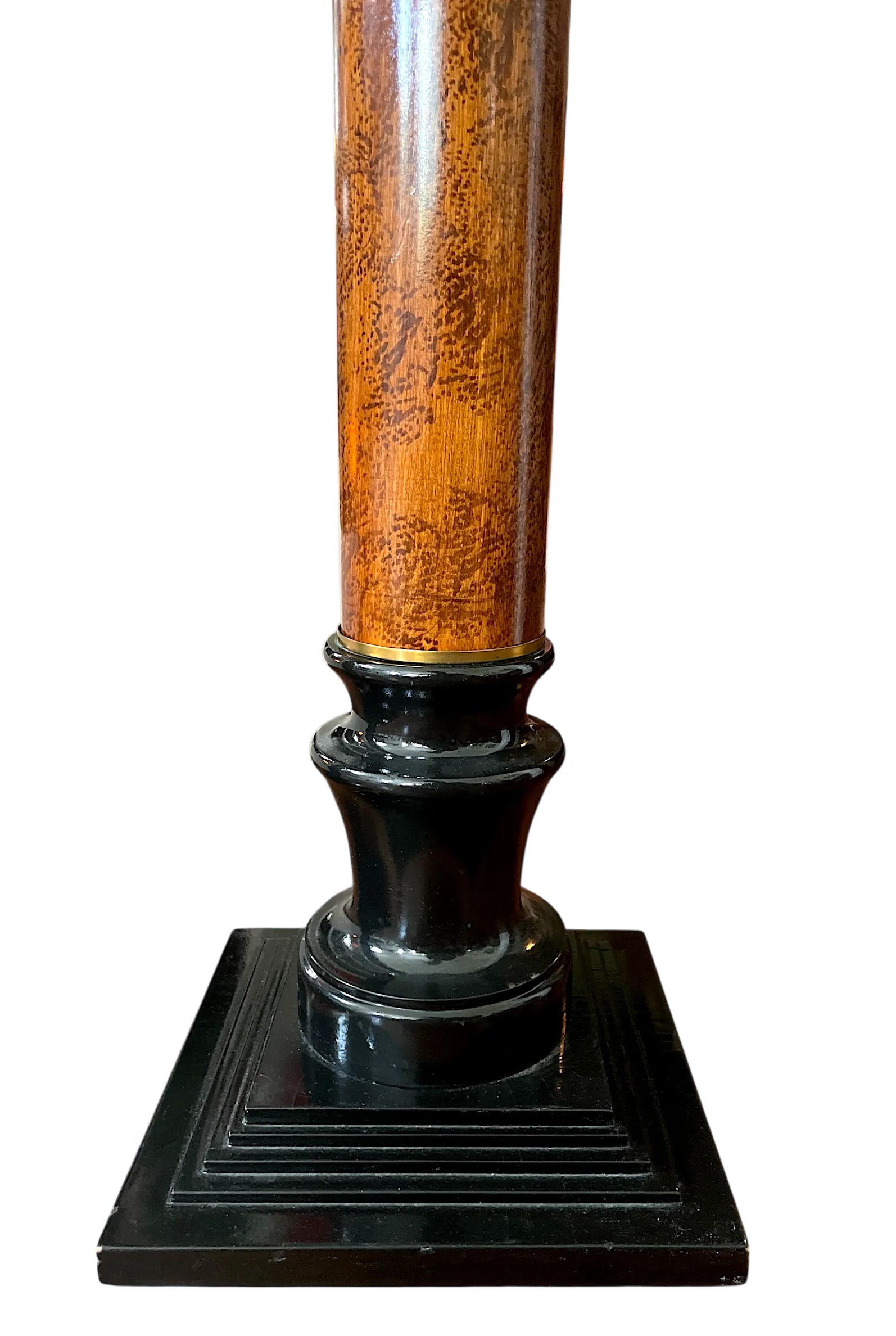 1990s Monumental Neoclassical Style Column Floor Lamps – Wood With Black Lacquered Base and - 6