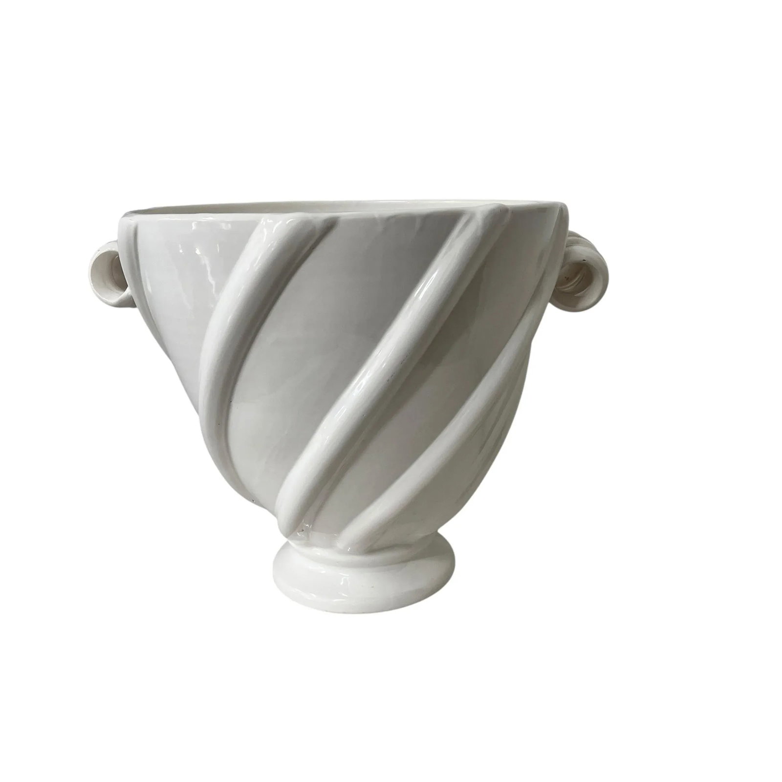 Vintage Hand Thrown Pottery Swirl Design Planter, Wine, Beverage Chiller, Modern, Farmhouse, Coastal - 4