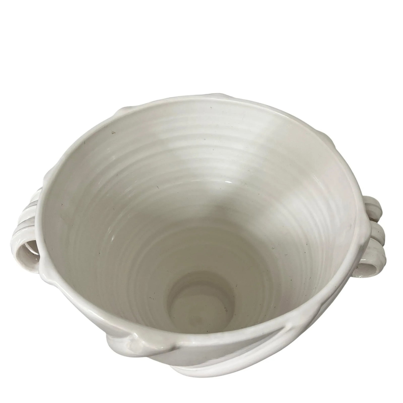 Vintage Hand Thrown Pottery Swirl Design Planter, Wine, Beverage Chiller, Modern, Farmhouse, Coastal - 6