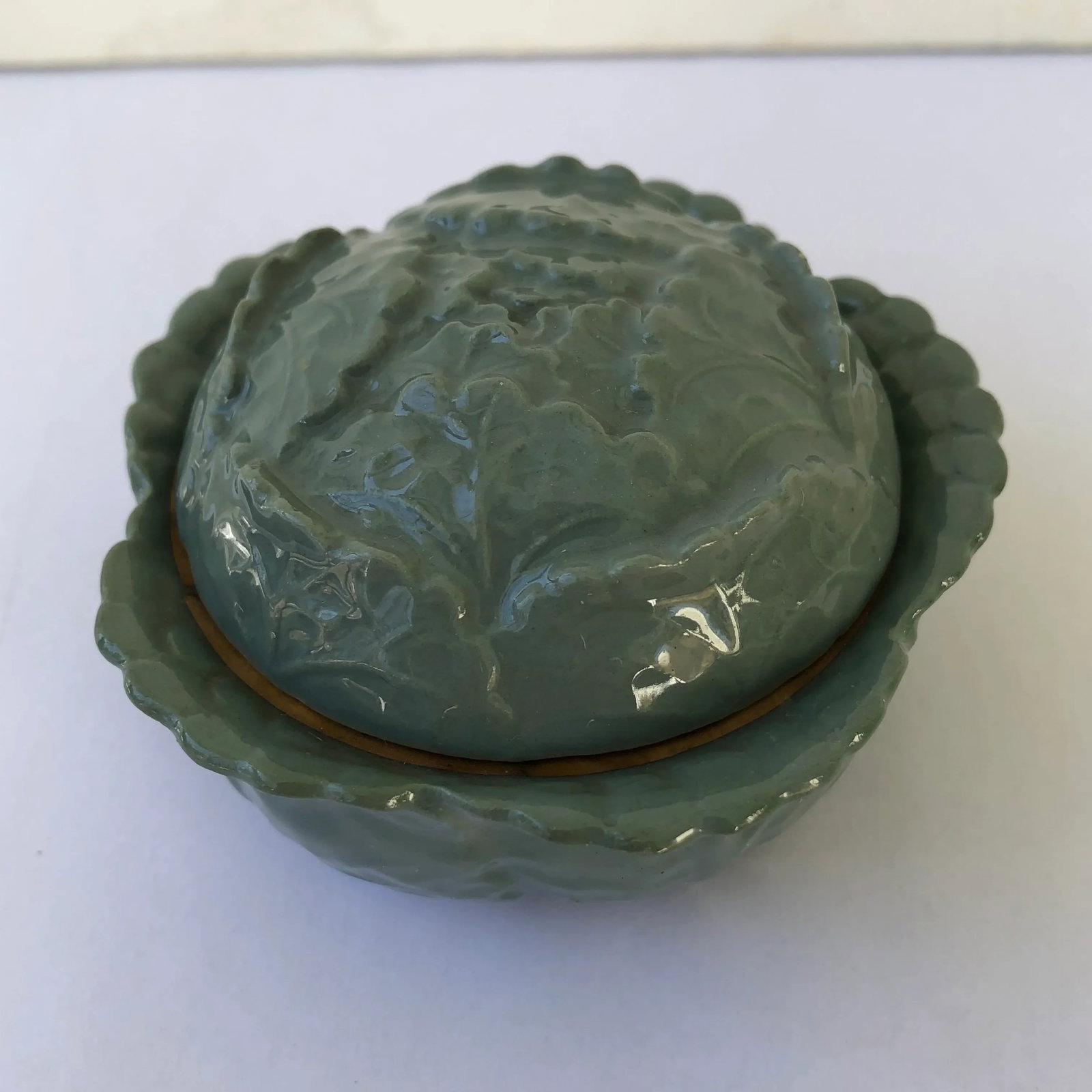 1960s Cabbage Form Small Limoges Lidded Pin or Jewelry Box - 6