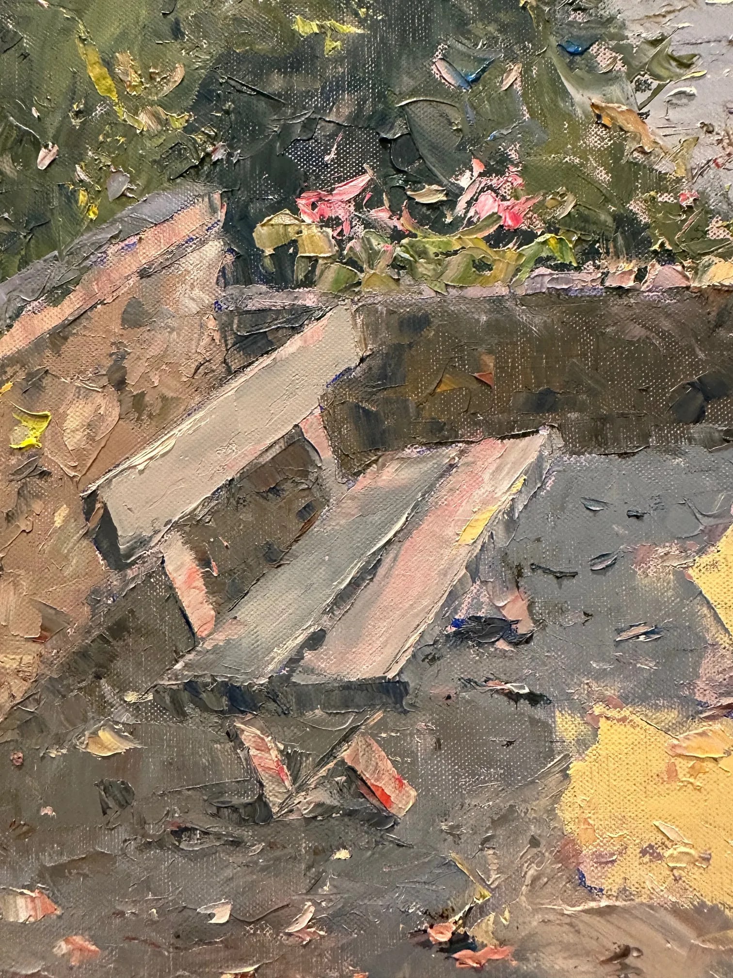 Impressionist Original Painting of a Bench by the Sea by Pierre Bittar - 3