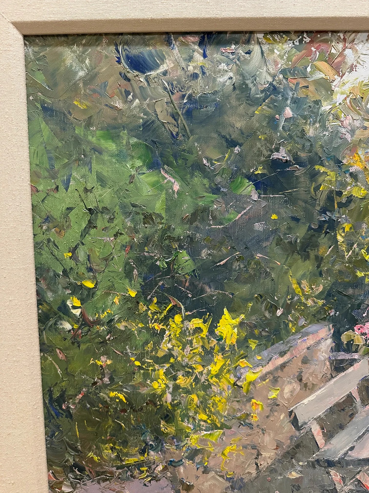 Impressionist Original Painting of a Bench by the Sea by Pierre Bittar - 5