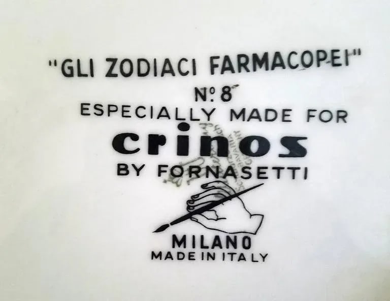 Piero Fornasetti Astrological Zodiac Plate, Cancer, Gli Zodiaci Farmacope - 3