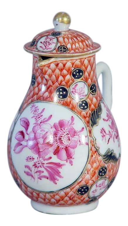 18th Century Chinese Export Coral & Puce Porcelain Tea Service - 4