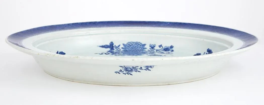 Late 18th-Early 19th Century Chinese Export Blue Fitzhugh Porcelain Blue Fitzhugh Oval Platter and M - 5