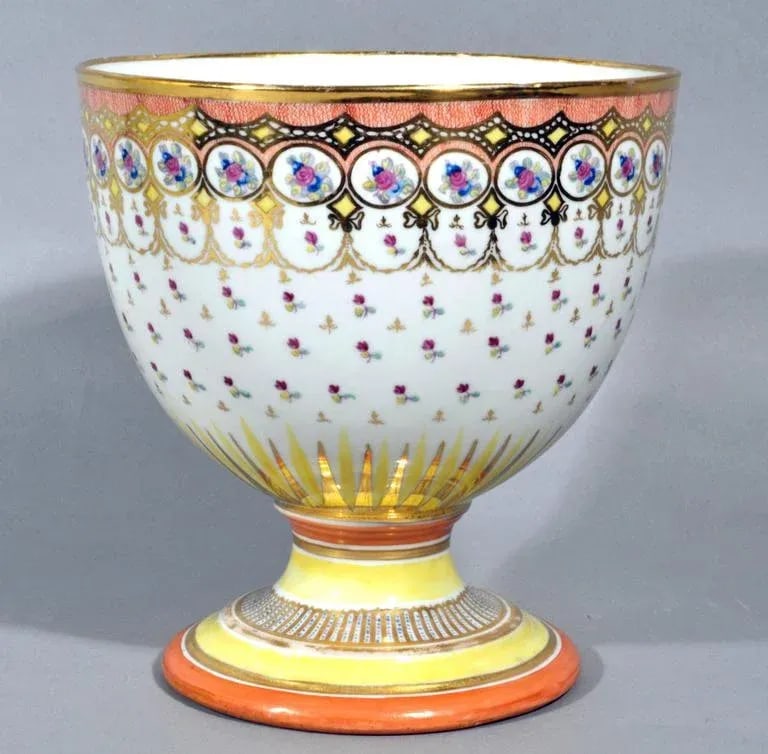 Chamberlain Worcester Porcelain Neoclassical Goblet, Humphrey Chamberlain - 4