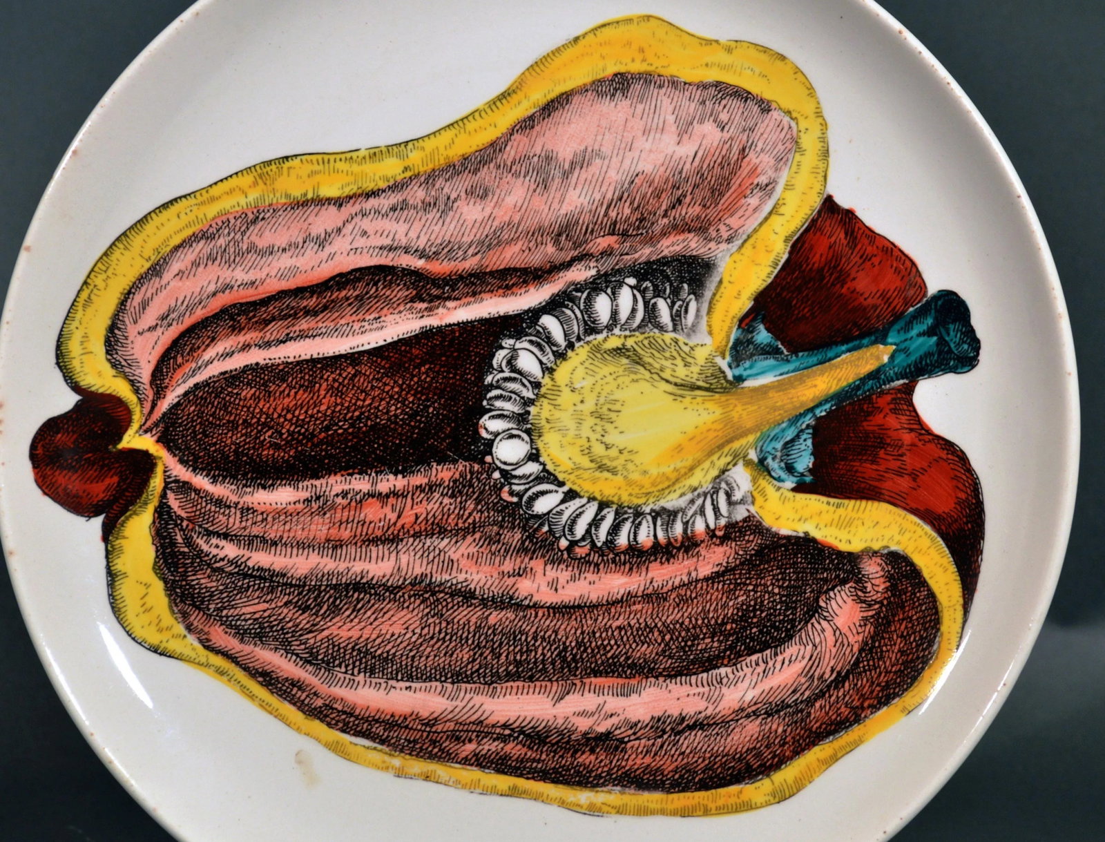 Piero Fornasetti Pottery Plate, Sezioni Di Frutta, #6, Depicting a Pepper - 2
