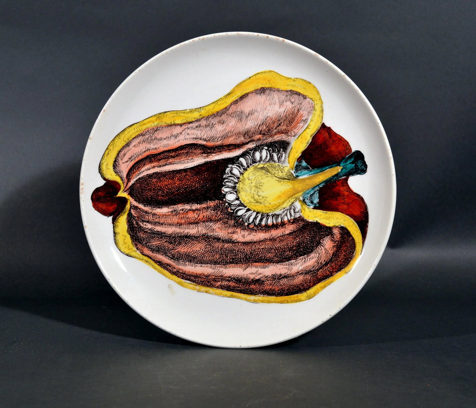 Piero Fornasetti Pottery Plate, Sezioni Di Frutta, #6, Depicting a Pepper - 5