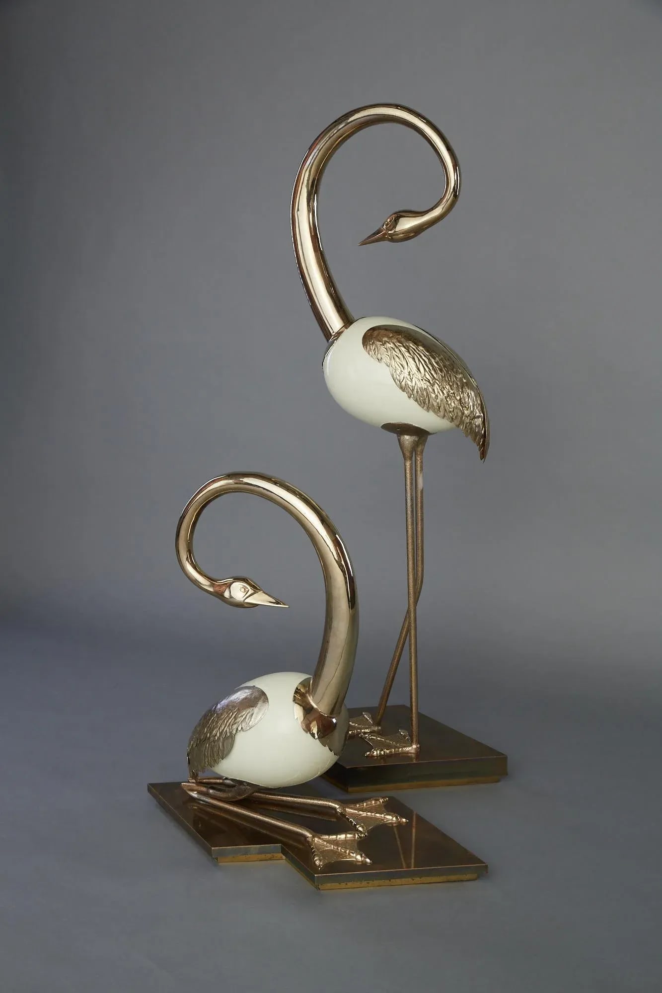 Brass Flamingo / Crane Sculptures by Antonio Pavia - A Pair - 11