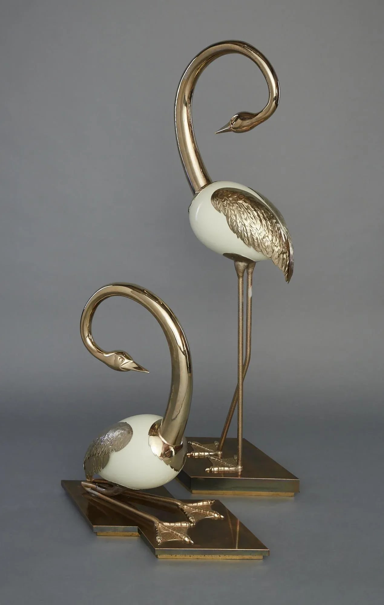 Brass Flamingo / Crane Sculptures by Antonio Pavia - A Pair - 3