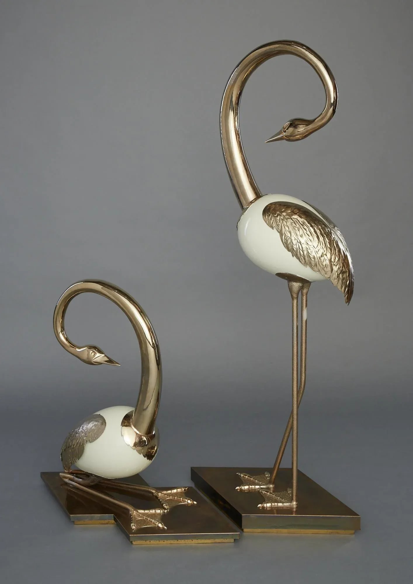 Brass Flamingo / Crane Sculptures by Antonio Pavia - A Pair - 4