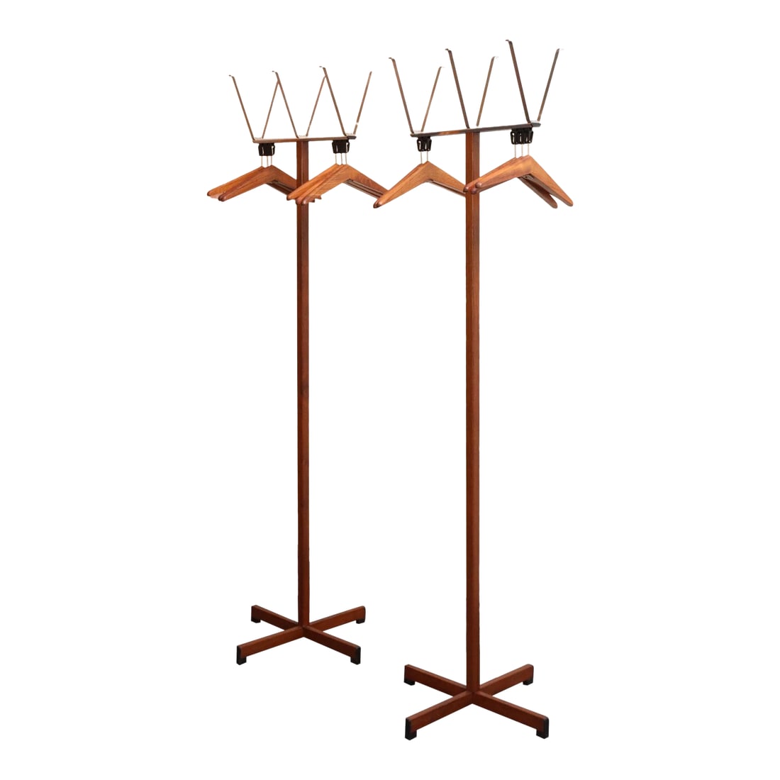 Pair of Modernist Chrome and Walnut Coat and Hat Trees / Racks by Vogel Peterson (1 of 18)