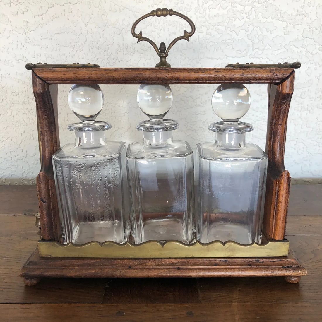 Antique English Oak Decanter Tantalus - 11