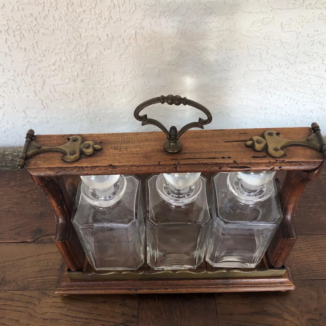 Antique English Oak Decanter Tantalus - 2
