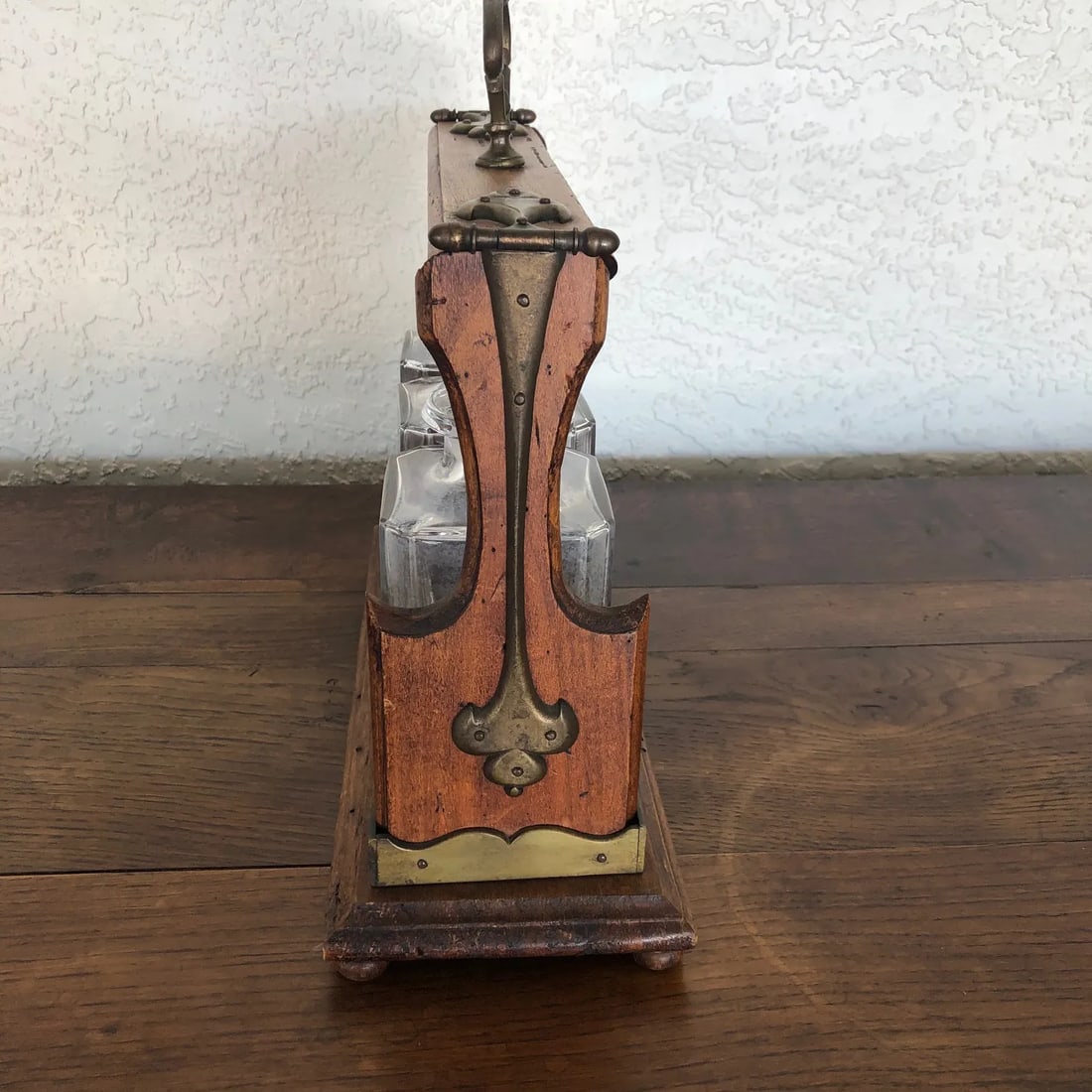 Antique English Oak Decanter Tantalus - 5