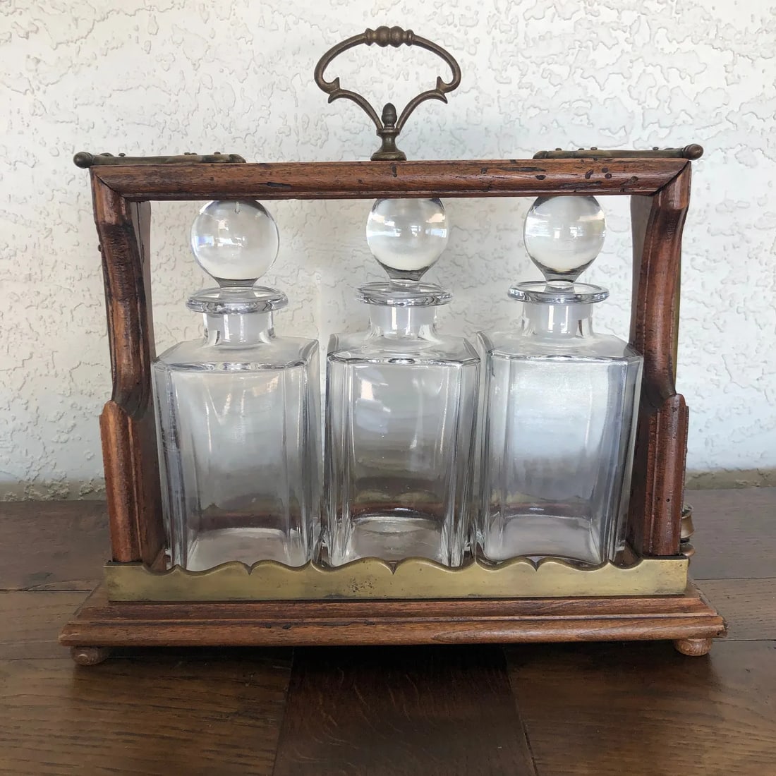 Antique English Oak Decanter Tantalus - 6