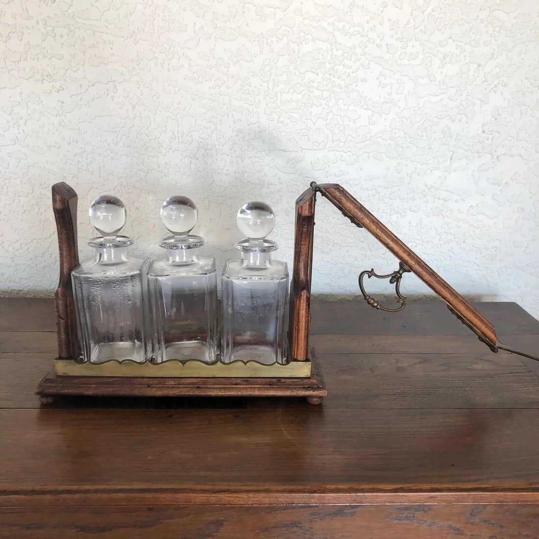 Antique English Oak Decanter Tantalus - 7
