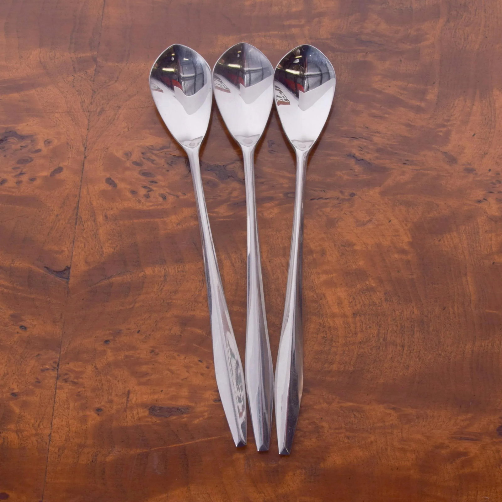 1958 Gio Ponti Italian Stainless Flatware Long Ice Tea Spoons - Set of 3 - 8