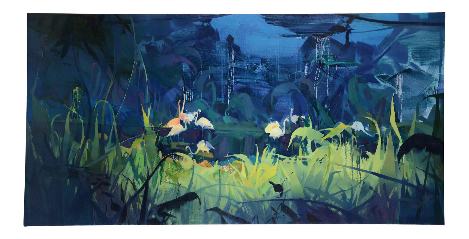 Original Oil Painting on Canvas: Road Meets Thorns: Original oil painting on canvas: Road meets thorns size: 62"*32" Artist: Zhang Long, graduated from the Oil Painting Department of Sichuan Academy of Fine Arts with a master's degree in 2018 A new