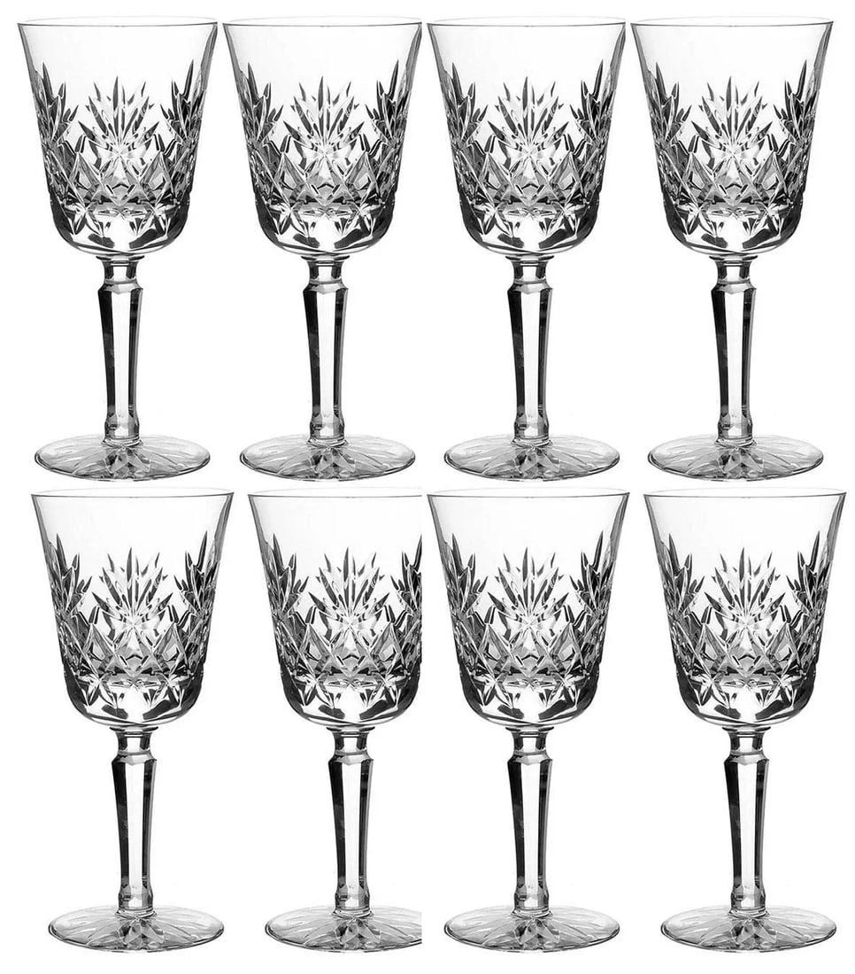 1980s Lenox Crystal Wine Glasses Charleston Pattern - Set of 8 - 3