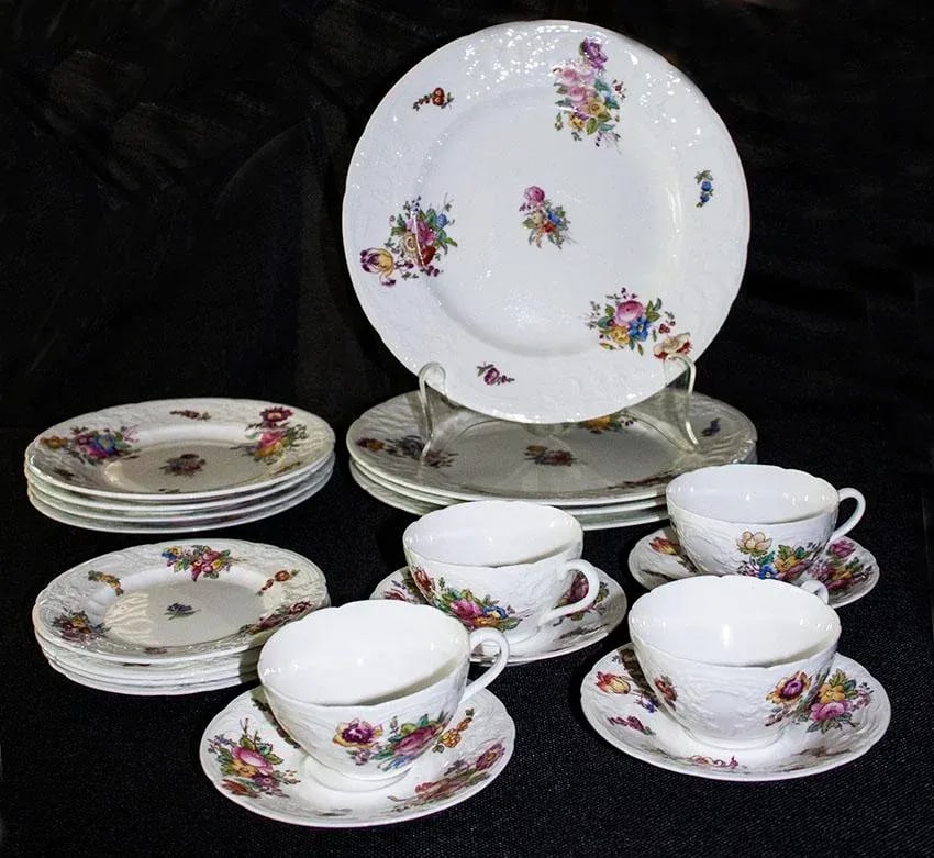 1920s Coalport Sevres Group English Porcelain China - Set of 16 - 2