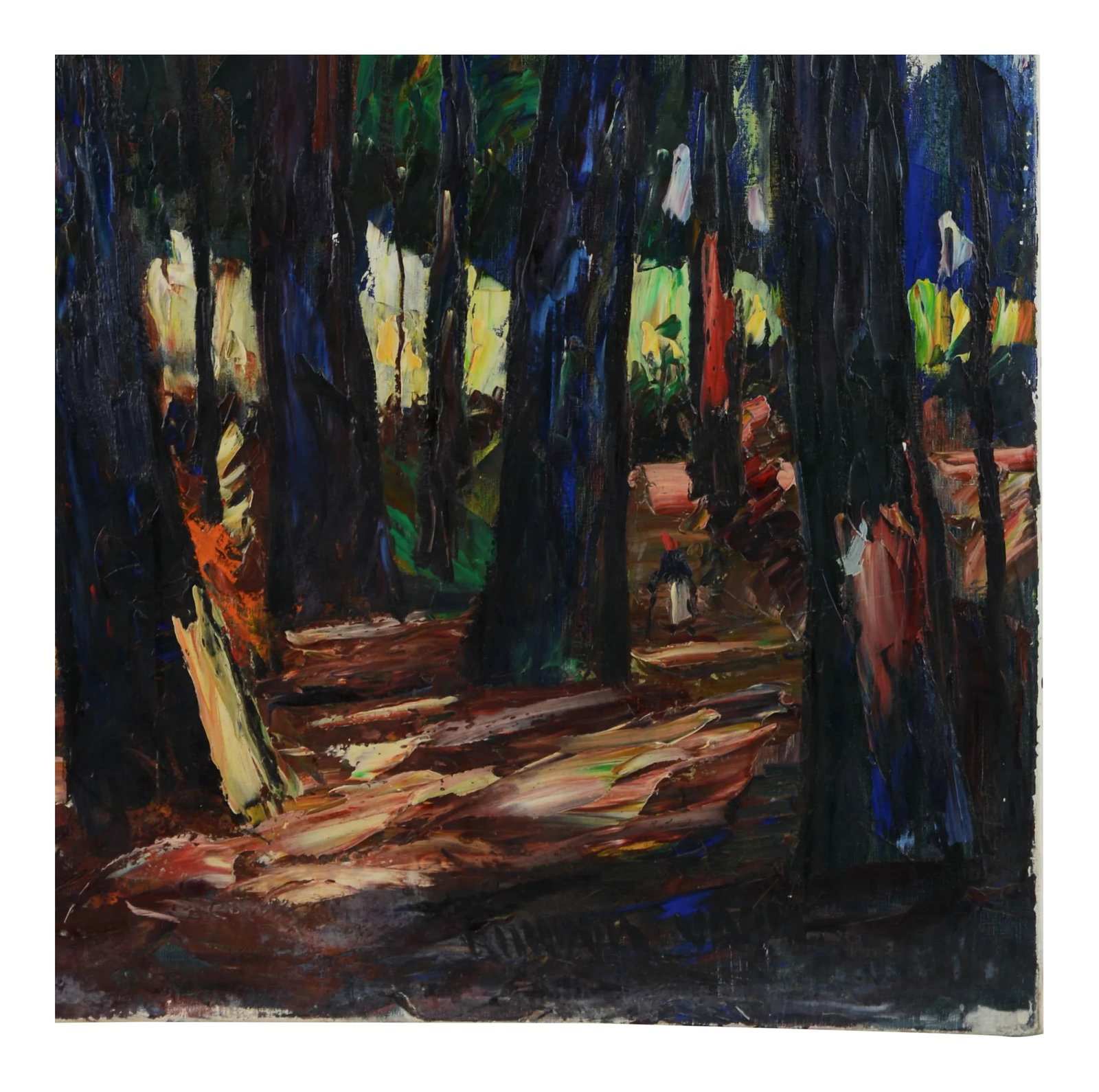 Impressionist Oil Painting Woods Maurice Vagh-Weinmann (Hungary, 1897-1978): Impressionist oil painting woods Maurice Vagh-Weinmann (Hungary, 1897-1978) In this kind of oil painting with only tree trunks, the colors are exquisite, bold and full of vitality. The surface has a
