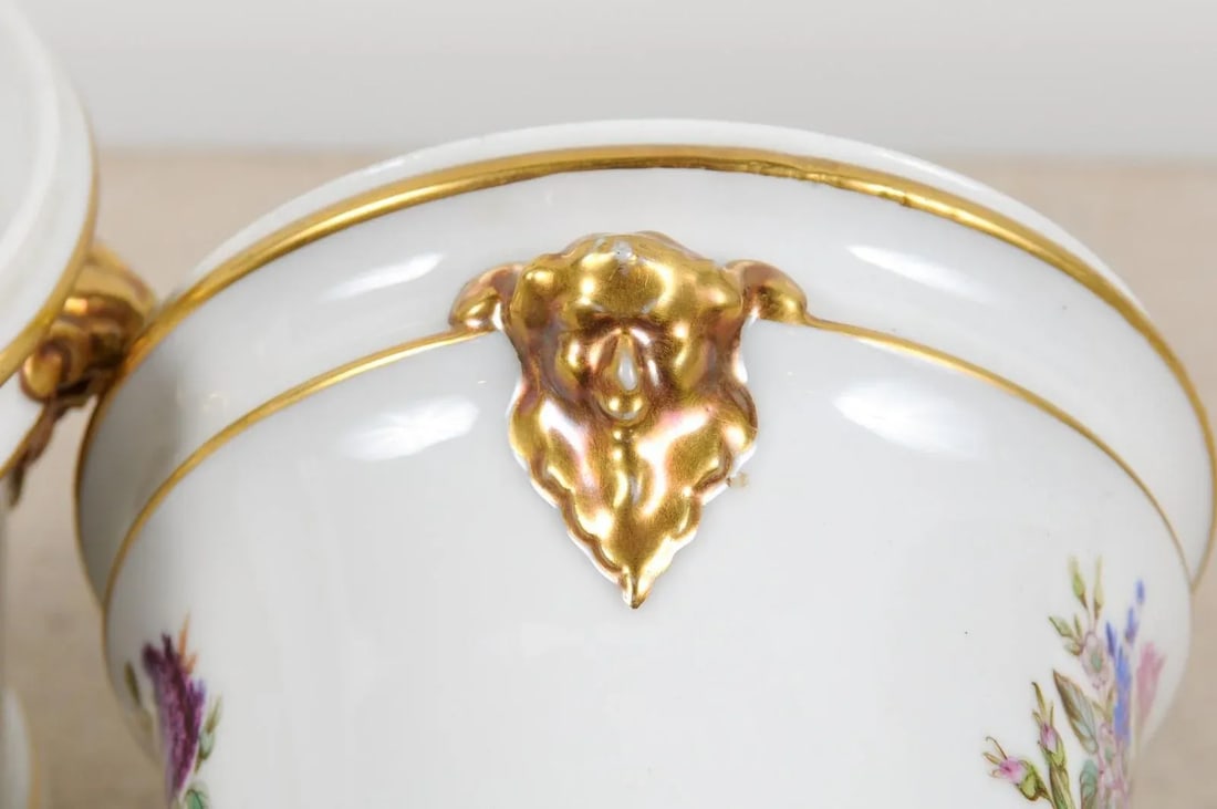 Late 18th Century French Porcelain Cachepots - a Pair - 3