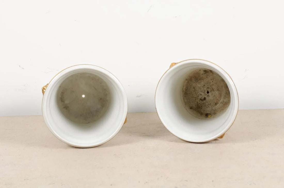Late 18th Century French Porcelain Cachepots - a Pair - 6
