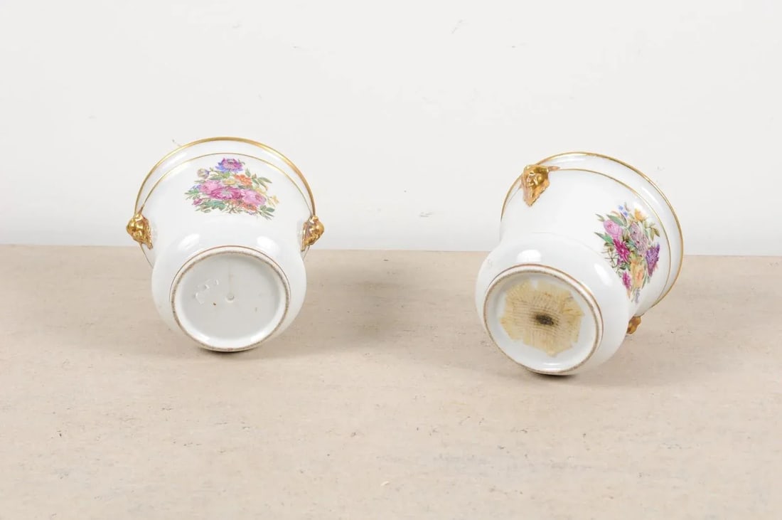 Late 18th Century French Porcelain Cachepots - a Pair - 7