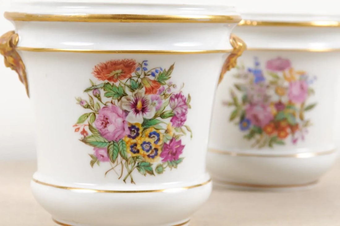 Late 18th Century French Porcelain Cachepots - a Pair - 9