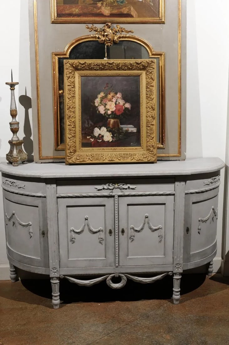 19th Century French Floral Still-Life Painting Depicting Roses in Original Frame - 4