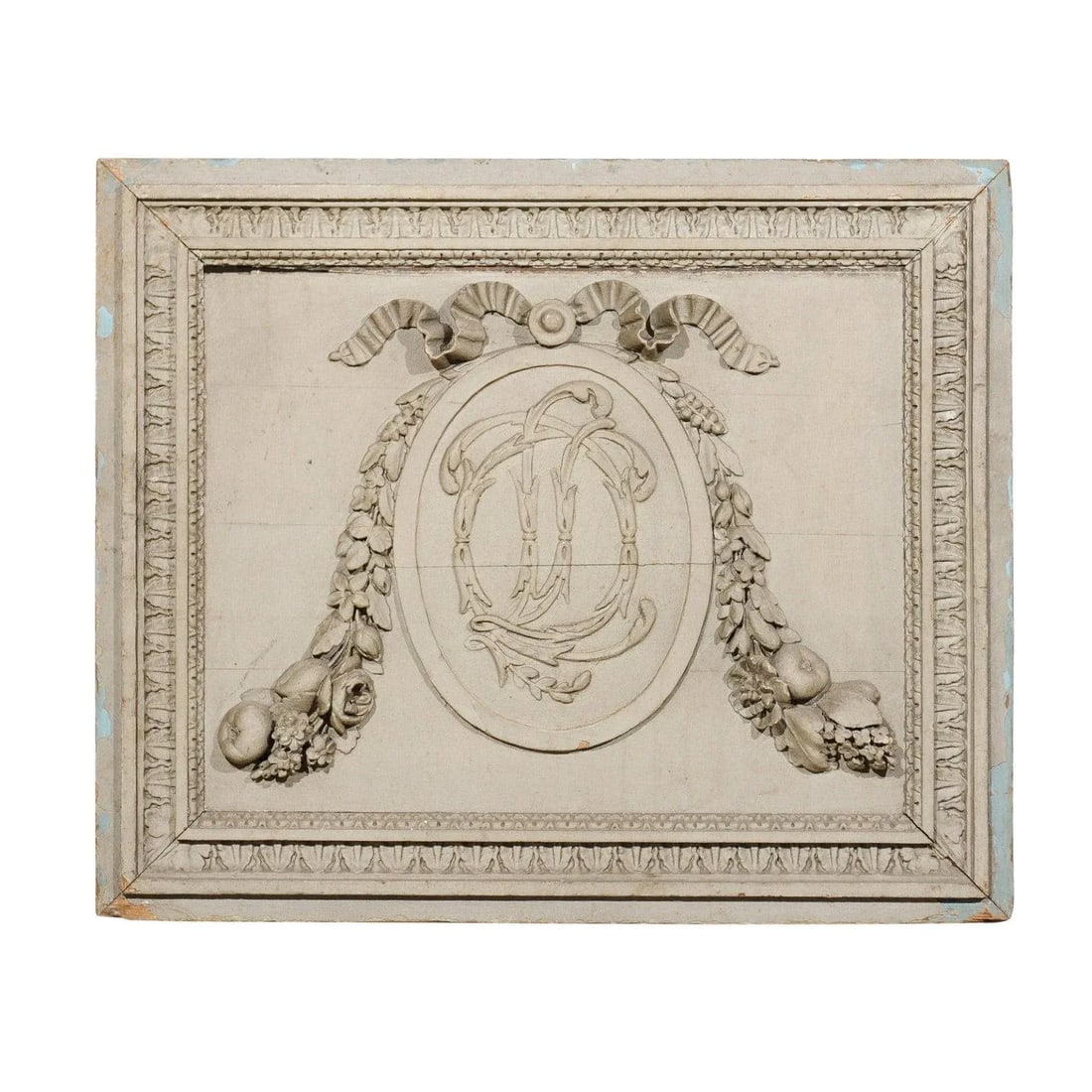 18th Century French Louis XVI Painted and Hand Carved Wooden Boiserie Panel - 12